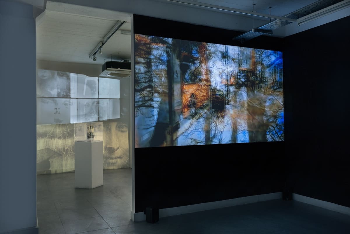 Insallation view from Malcolm Le Grice 'No Idea' exhibition (29 May - 10 July 2015) at Richard Saltoun Gallery.