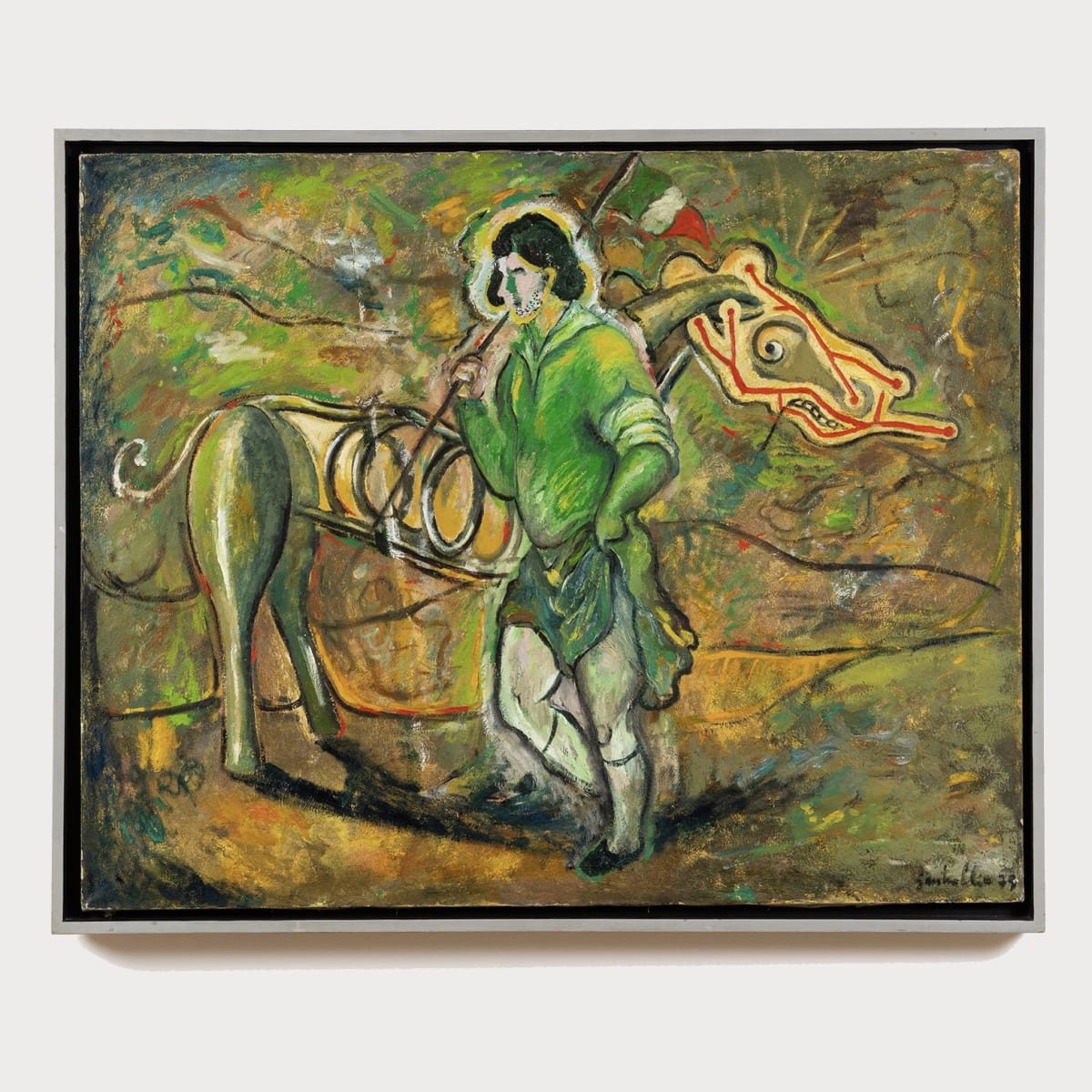 Sandro Chia, Untitled / Man with horse and banner, 1979