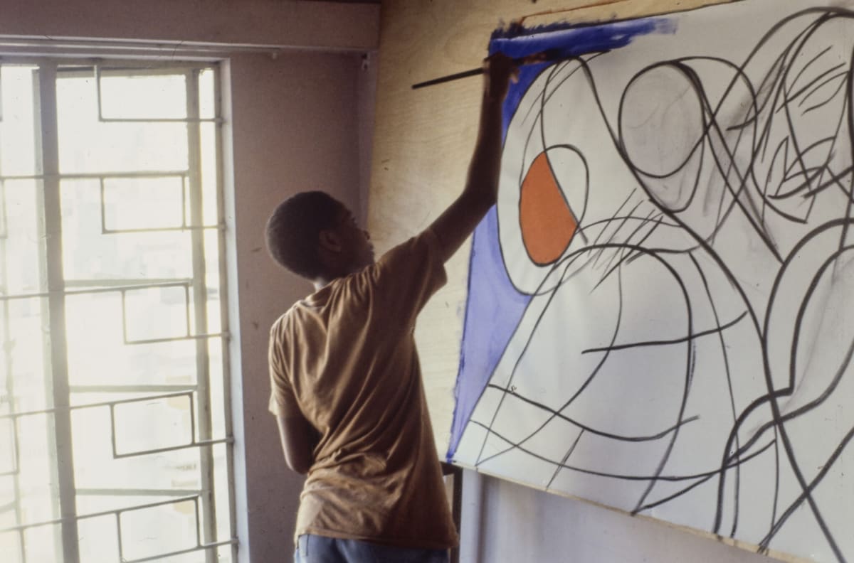 Kristian Romare (Swedish, 1926–2015). Everlyn Nicodemus in her studio in Sweden, 1986. Personal archive of the artist. Digitization courtesy of the National Galleries of Scotland