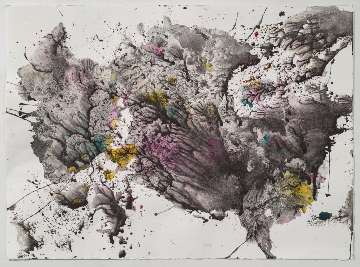 Michele Colburn, ‘Pyroclastic Surge’, 2020, Gunpowder and watercolors on Arches paper, 22 x 30 in, 56 x 76 cm. Photo: Lee Stalsworth