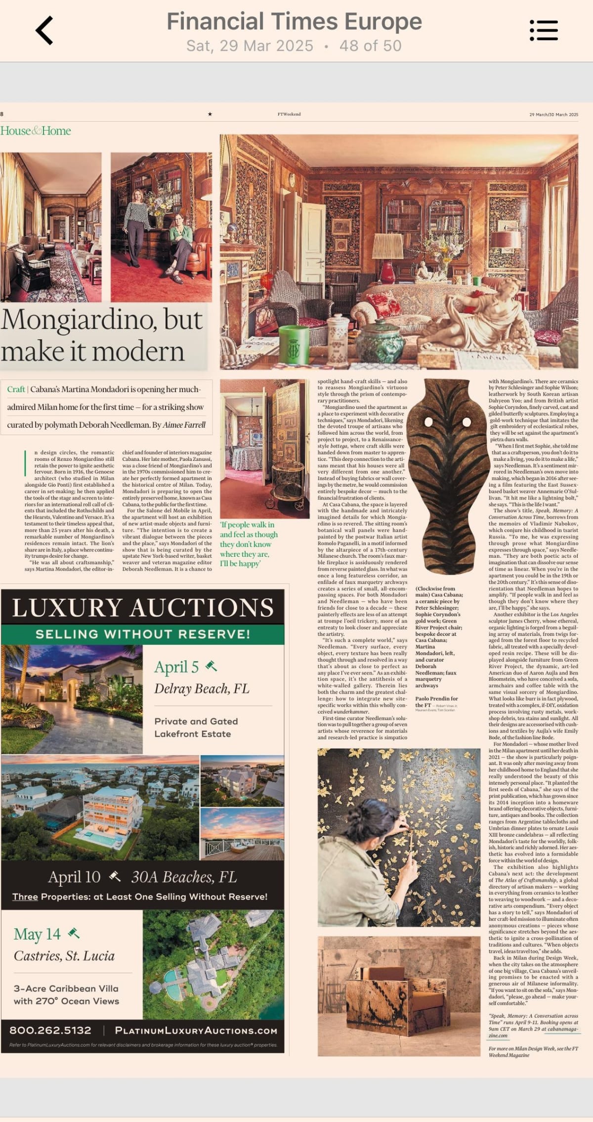Mongiardino, but make it modern, Aimee Farrell, Financial Times UK