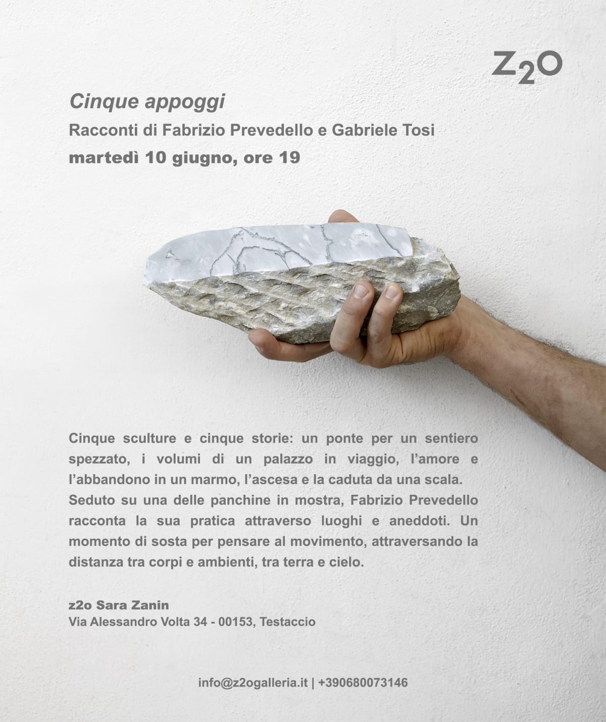 Talk between Fabrizio Prevedello & Gabriele Tosi | Cinque appoggi | Tuesday, 10th June at 7 pm