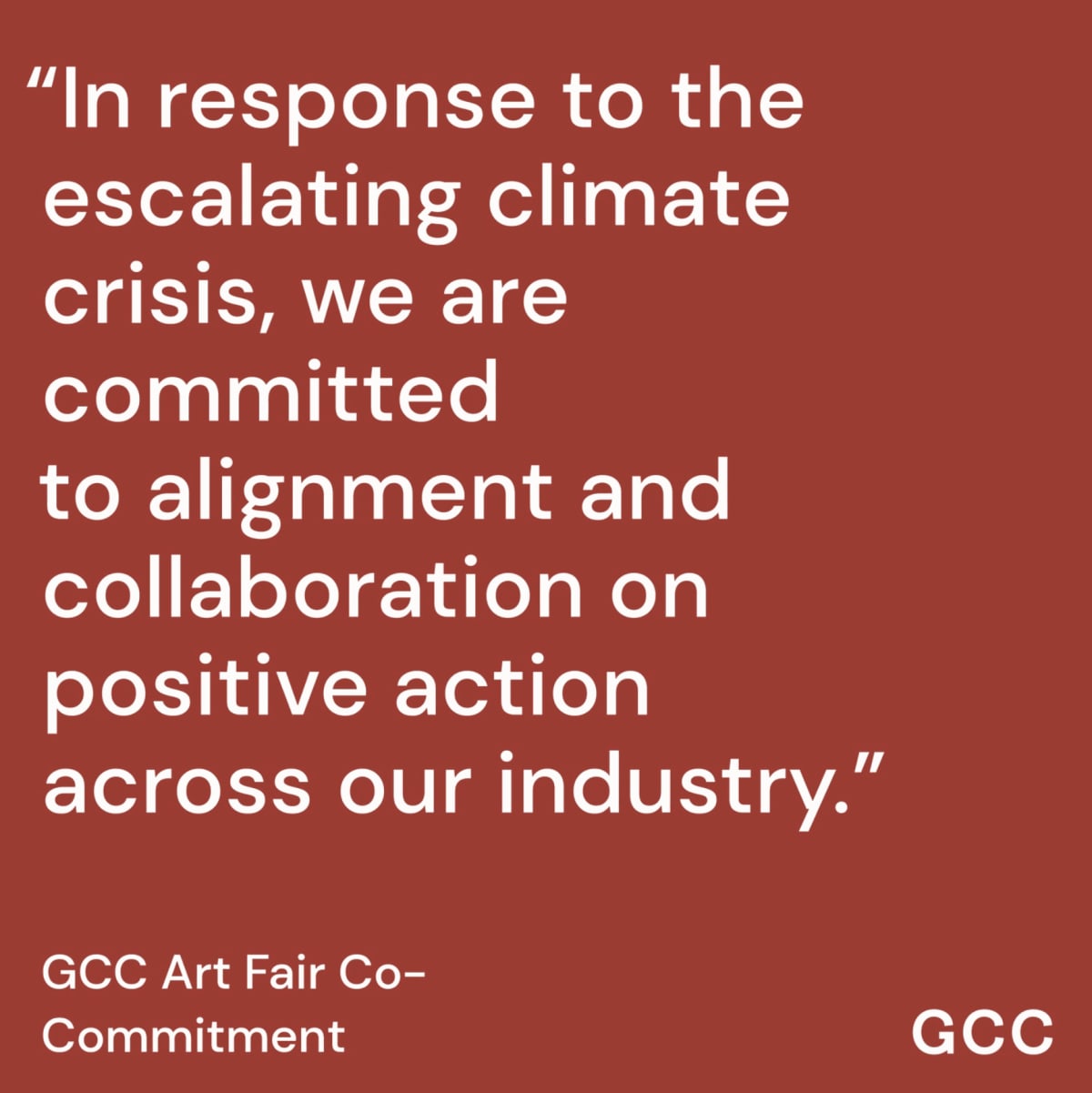 Announcing the Launch of the Art Fair Environmental Responsibility Initiative