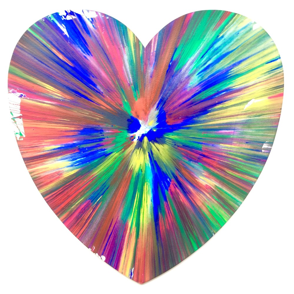 Damien Hirst Heart Original Acrylic Spin Painting 2009 Joseph