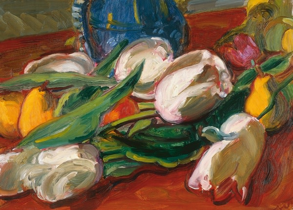 <span class="title">Tulips & Fruit<span class="title_comma">, </span></span><span class="year">c.1935</span>