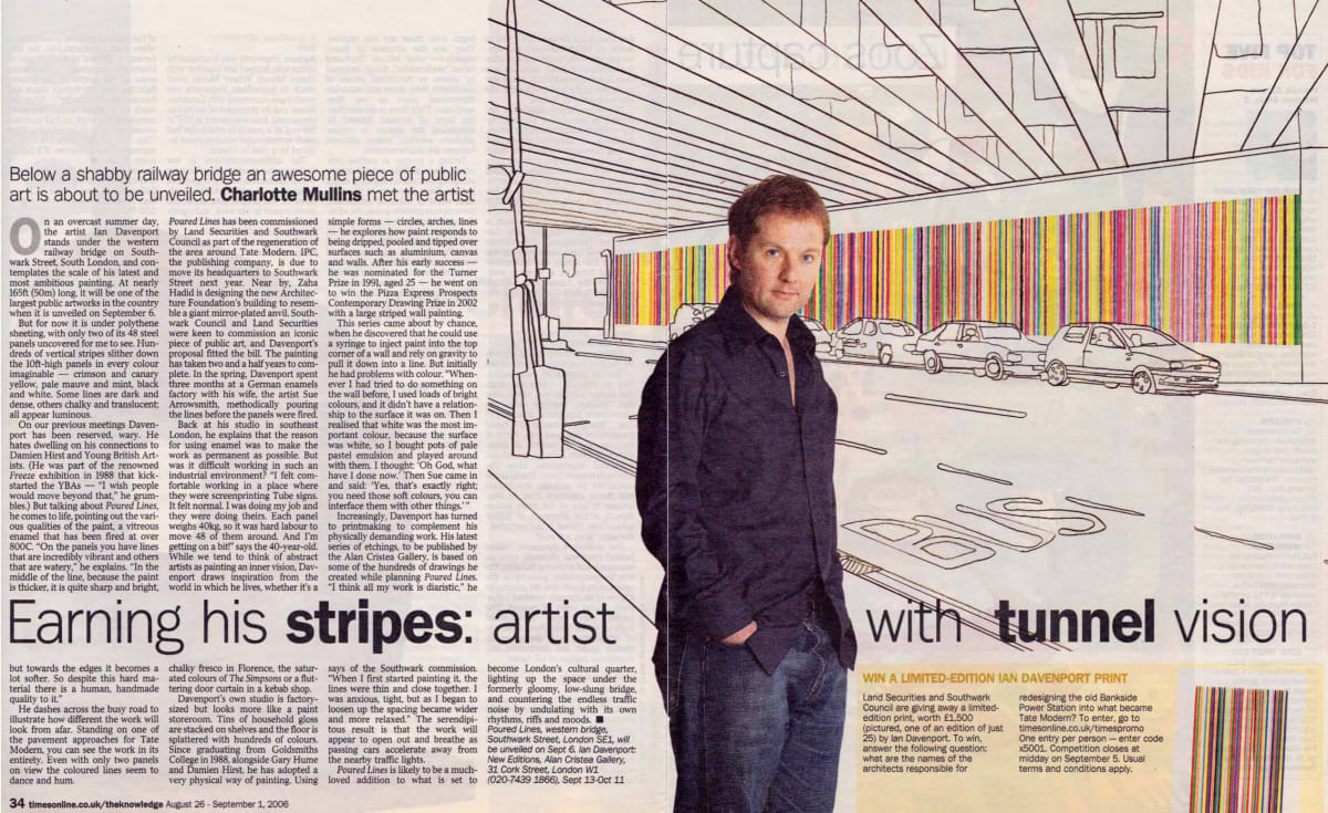 Earning his stripes: artist with tunnel vision