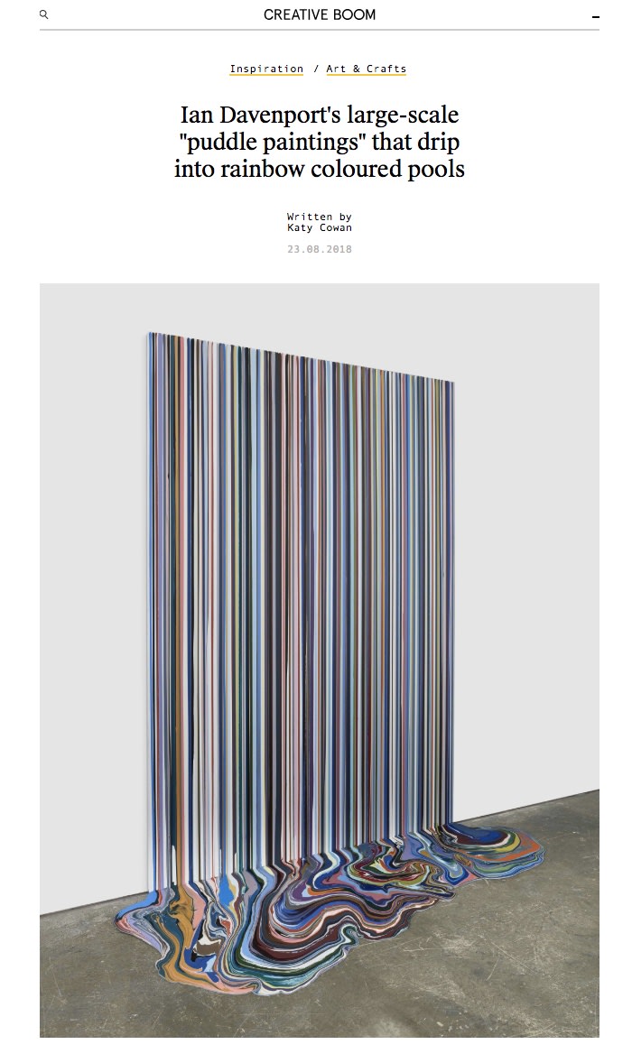Ian Davenport's large-scale 'puddle paintings' that drip into rainbow coloured pools.