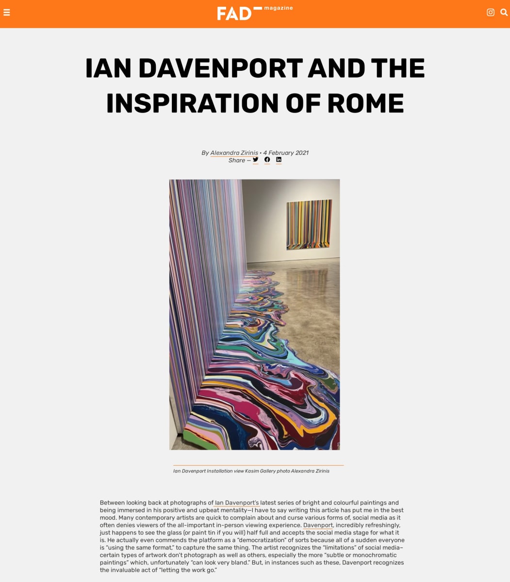 Ian Davenport and the Inspiration of Rome Part 1
