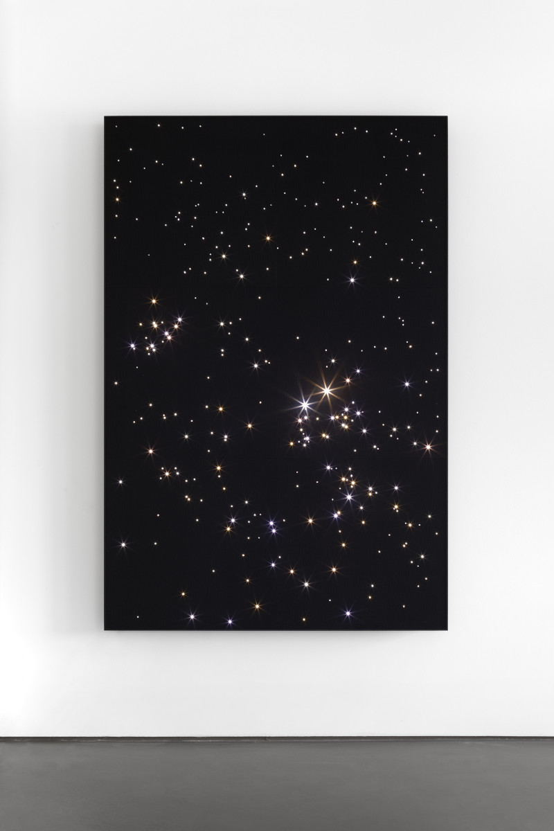 Angela Bulloch Night Sky: Chamaeleon Reticulum.6, 2019 LED-Leuchten, Filz, Aluminium 200 x 134 x 5 cm