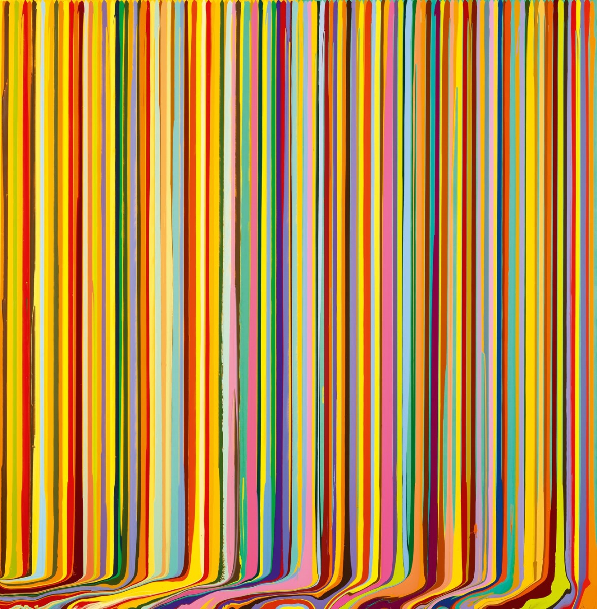 Puddle Painting Yellow Green 2012 Ian Davenport