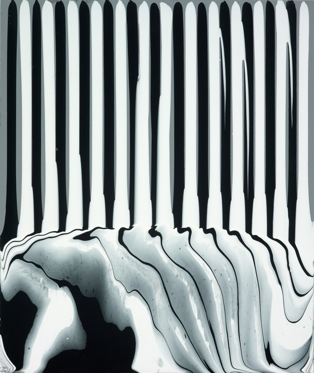 Puddle Painting Grey Black White 2009 Ian Davenport