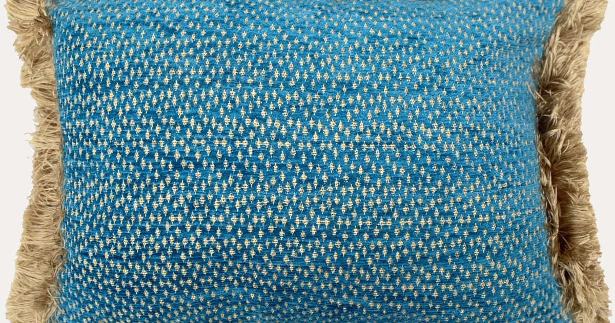 HKliving Stitched Pillow - Blue Brush