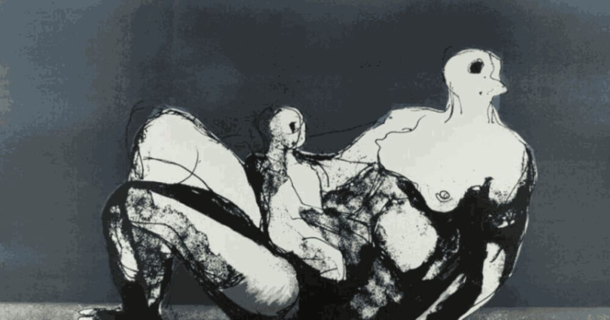 Henry Moore、ヘンリームーア、INTERIOR SCENES 絵画