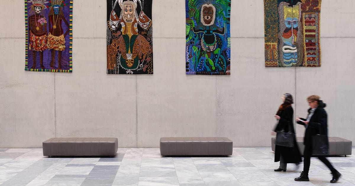 Pacita Abad's Masks at the Haefner Foyer and Chipperfield