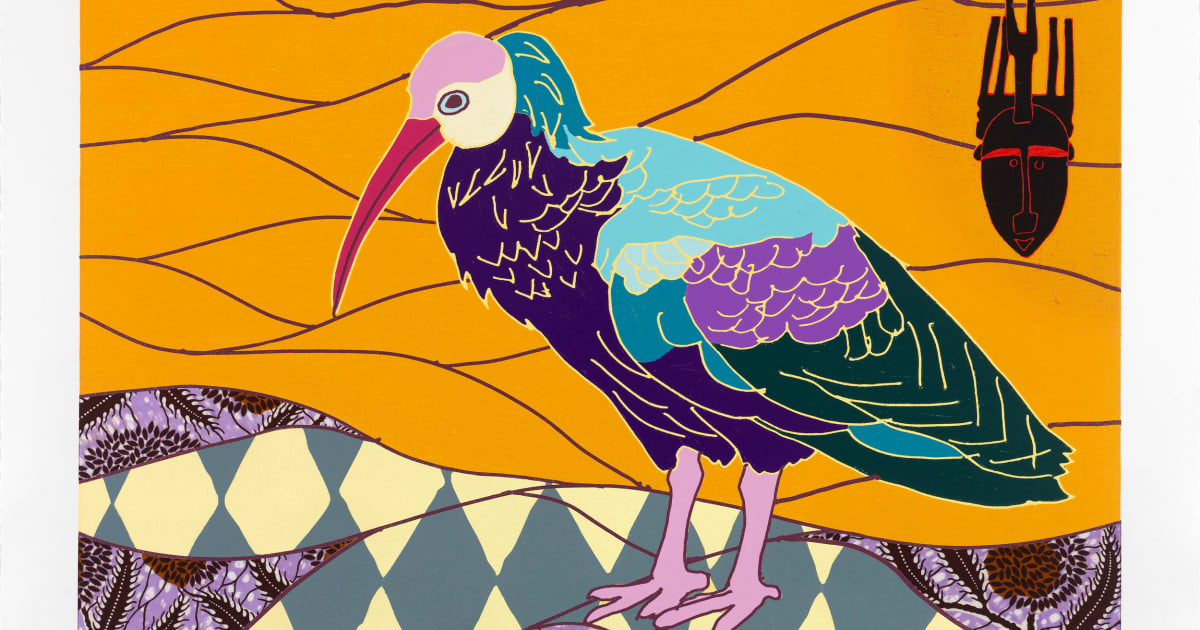 絵画 Dancing Bird #001 Dancing Bird by Lucy Qinnuayuak - Inuit Art | Native