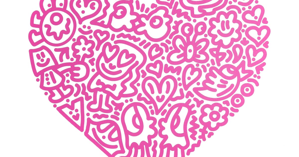 版画 Mr. Doodle, Pop Heart - Pupple Love,2021 ▷ Pop Heart - Holding Hand by Mr Doodle, 2021 | Print | Artsper