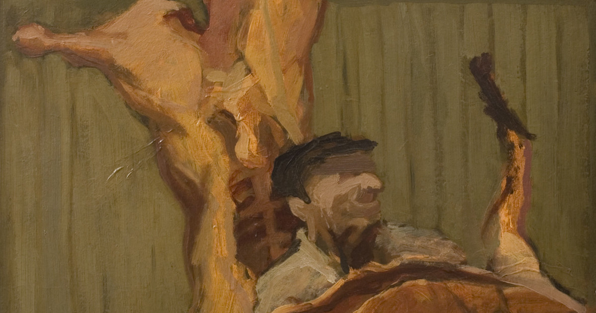 Edward Middleditch, Butcher Meat Porter Carrying a Carcass, 1952