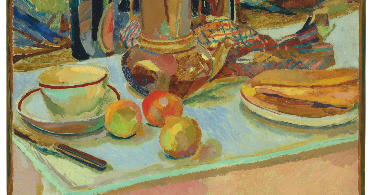 Duncan Grant Still Life With Fruit And Coffee Pot 1914 From