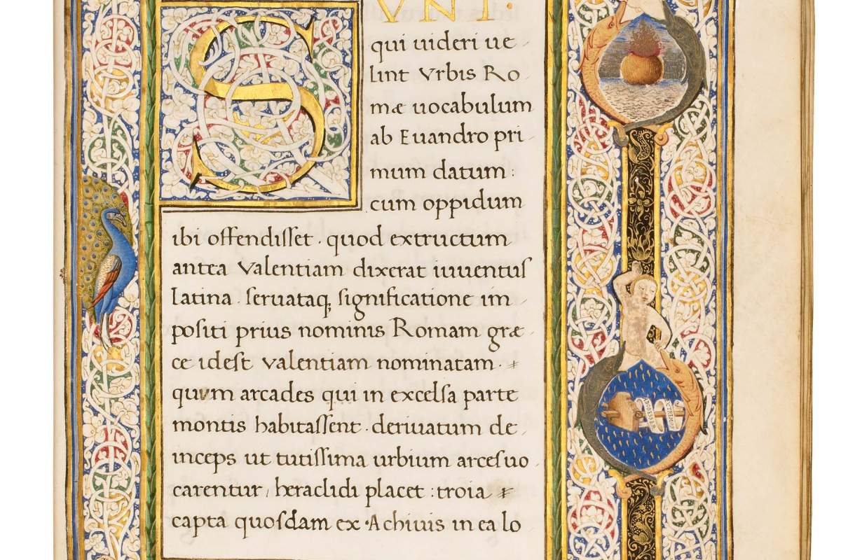 Solinus, Collectanea, f.7r with coat of arms in lower margin