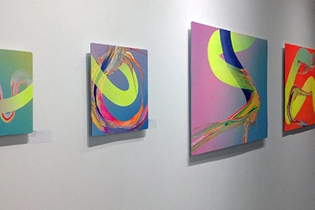 Works by Erik Minter installed at the RC2 Gallery