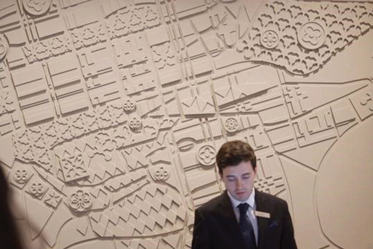 Complex 3D relief for the hotel reception