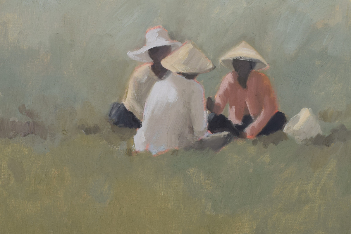 Teatime (detail), oil on canvas, 40 x 50 cms