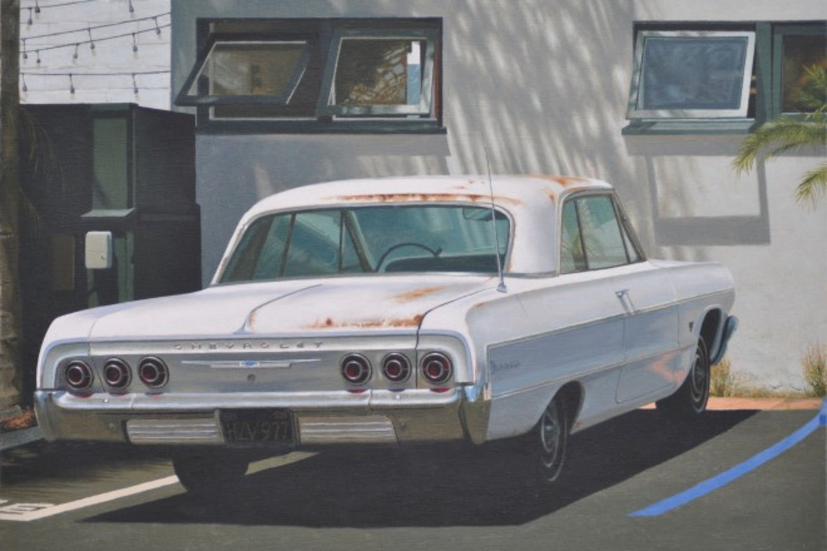 "Parked up in San Clemente" - Oil on linen, 38 x 53cm