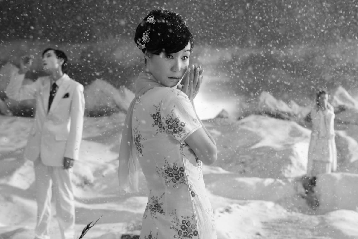 A film still from Yang Fudong's Yejiang/The Nightman Cometh, 2011.