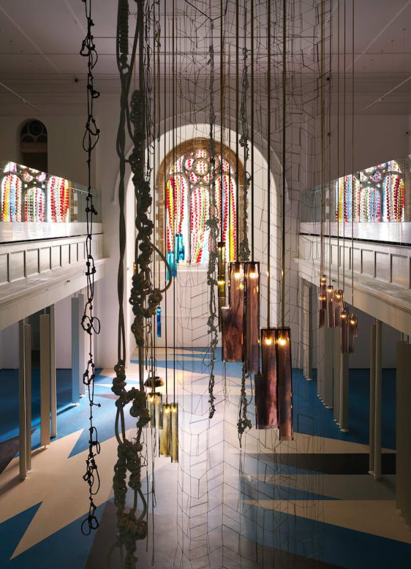 An image containing an installation by Leonor Antunes