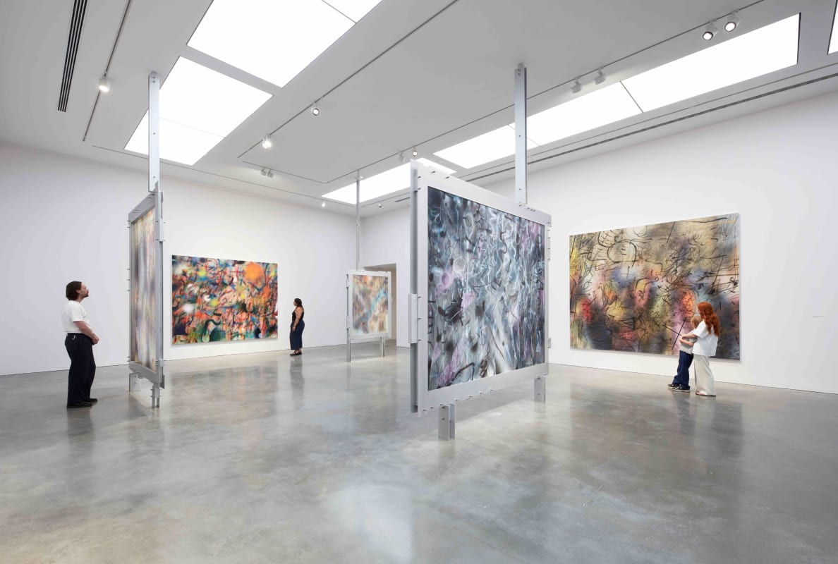 Installation view, Julie Mehretu: A Transcore of the Radical Imaginatory, Museum of Contemporary Art Australia, Sydney, 2024, image courtesy Julie Mehretu and Museum of Contemporary Art Australia © Julie Mehretu, photograph: Zan Wimberley