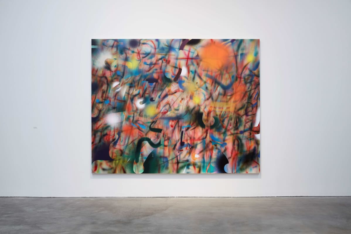 Julie Mehretu, Sumo, 2024, installation view, Julie Mehretu: A Transcore of the Radical Imaginatory, Museum of Contemporary Art Australia, Sydney, 2024, ink and acrylic on canvas, private collection, New York, image courtesy Julie Mehretu and Museum of Co