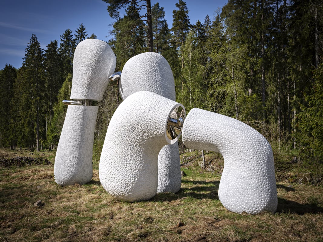 NAIRY BAGHRAMIAN Resting Arms, 2025 Marble Permanent installation, Sculpture park, Kistefos, Norway, 2025