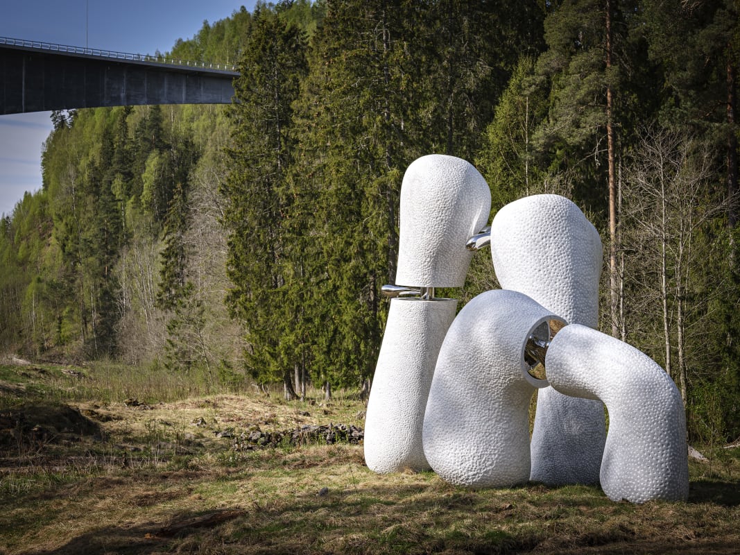 NAIRY BAGHRAMIAN Resting Arms, 2025 Marble Permanent installation, Sculpture park, Kistefos, Norway, 2025