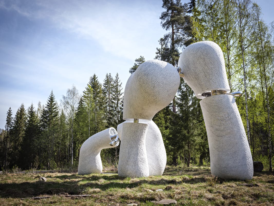 NAIRY BAGHRAMIAN Resting Arms, 2025 Marble Permanent installation, Sculpture park, Kistefos, Norway, 2025