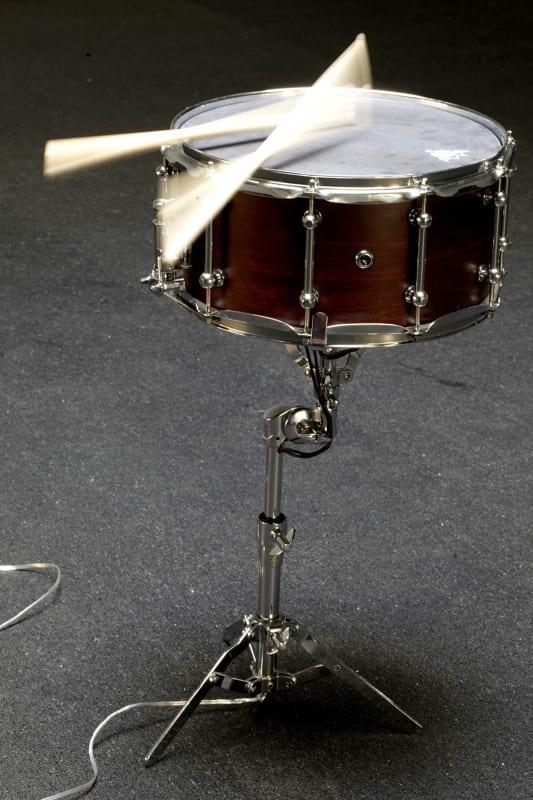 Anri Sala Another Clash in the Doldrums, 2014 Altered snare drum, loudspeaker parts, snare stand, drumsticks; 11 min. 52 sec.