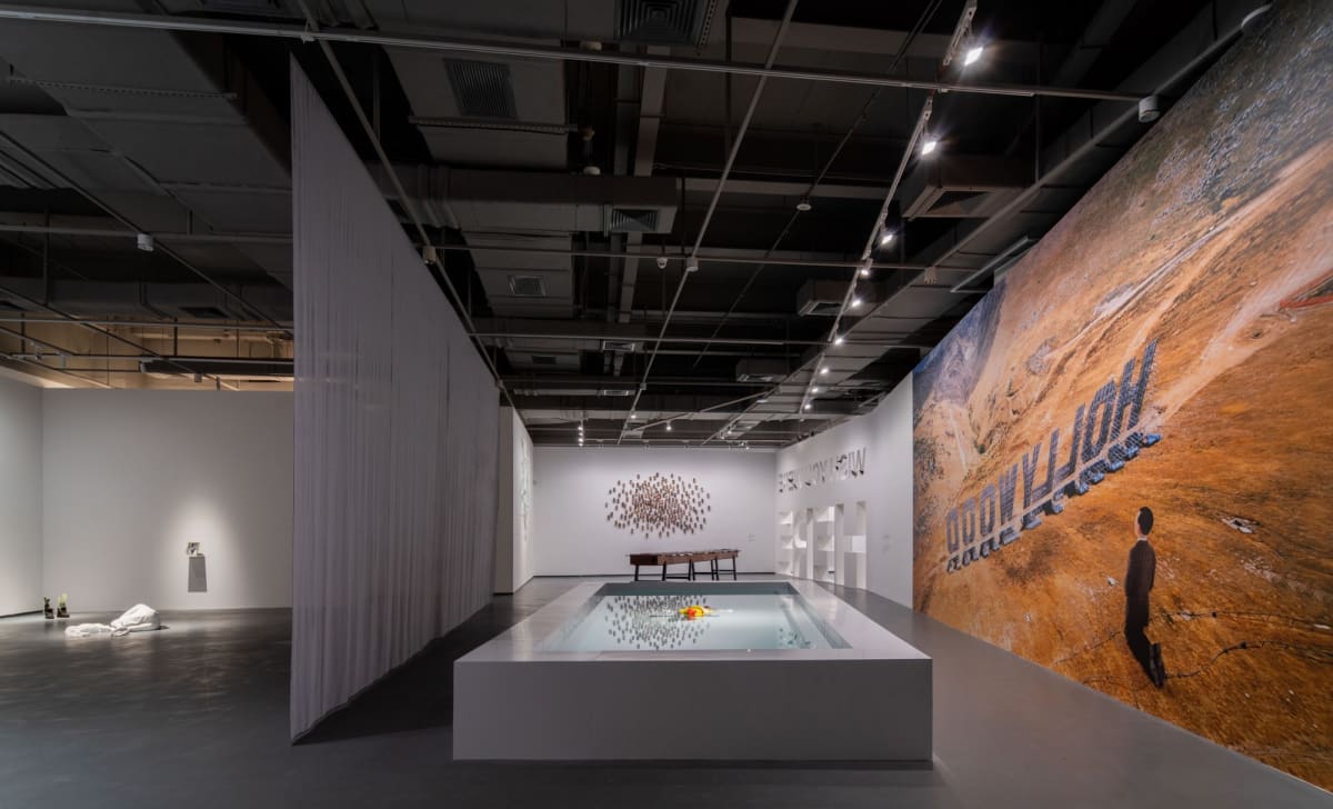 Installation view of “Maurizio Cattelan: Wish You Were Here” in Shenzhen