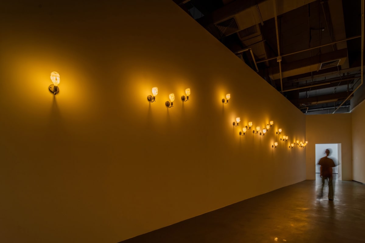 Installation view of “Maurizio Cattelan: Wish You Were Here” in Shenzhen