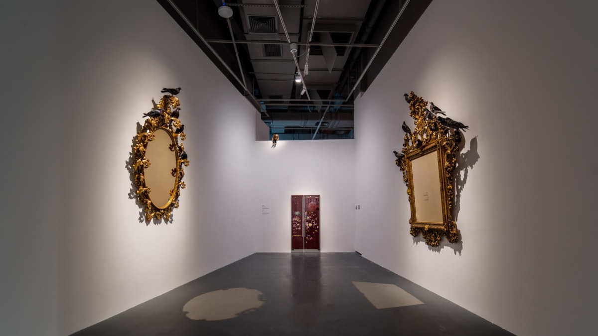 Installation view of “Maurizio Cattelan: Wish You Were Here” in Shenzhen