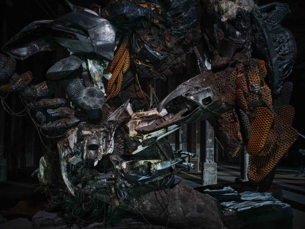 Installation views of Adrián Villar Rojas: The End of Imagination, 2022 in the Tank at the Art Gallery of New South Wales. © Adrián Villar Rojas, photo © Jörg Baumann