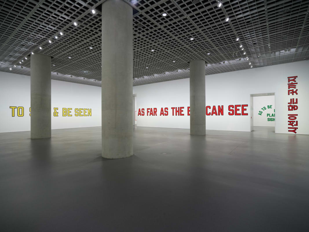 Installation view of LAWRENCE WEINER: UNDER THE SOON at Amore Pacific Museum of Art