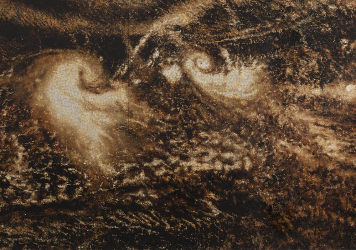 Teresita Fernández Caribbean Cosmos (Earth) (Detail), 2023 Glazed ceramic 96 x 192 x 1.25 in. (243.8 x 487.7 x 3.2 cm) © Teresita Fernández