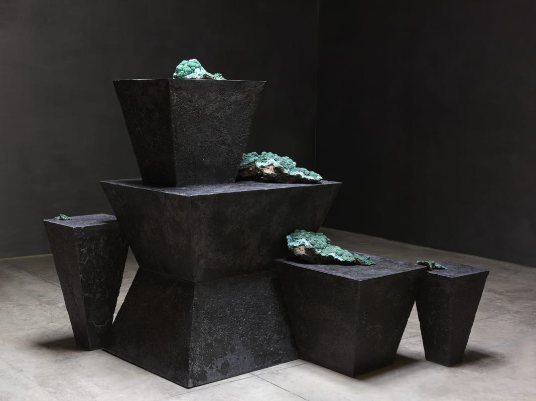 Teresita Fernández Viñales (Reclining Nude), 2015 Wakkusu ® Concrete, bronze, and malachite 48 x 64 x 101 in. (121.9 x 162.6 x 256.5 cm)