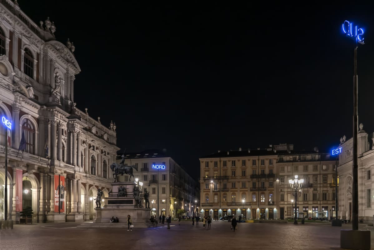 Giovanni Anselmo, ORIZZONTI (2023). Location: PIAZZA CARLO ALBERTO (CIRC. 1), Torino