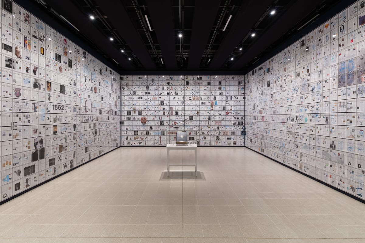 Installation view of Tavares Strachan: There Is Light Somewhere. The Encyclopedia of Invisibility, 2014-18, and Six Thousand Years, 2018. Photo: Mark Blower. Courtesy the artist and the Hayward Gallery.