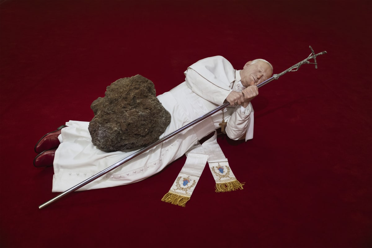 Maurizio Cattelan, La Nona Ora, 1999 Photo: My Matson/Moderna Museet © Maurizio Cattelan 2024