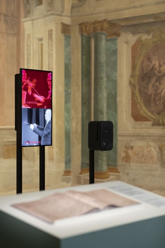 Installation view CARLONE CONTEMPORARY: Dara Birnbaum, Bruckner: Symphony Nr. 5 B-Dur. Photo credit: Johannes Stoll / Belvedere, Vienna © Bildrecht, Vienna 2024