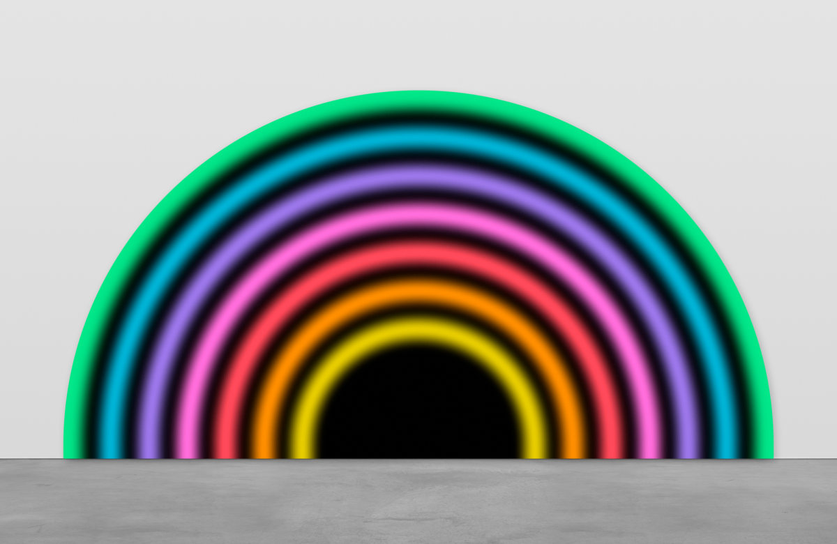 A colourful, rainbow-like work by Swiss artist Ugo Rondinone