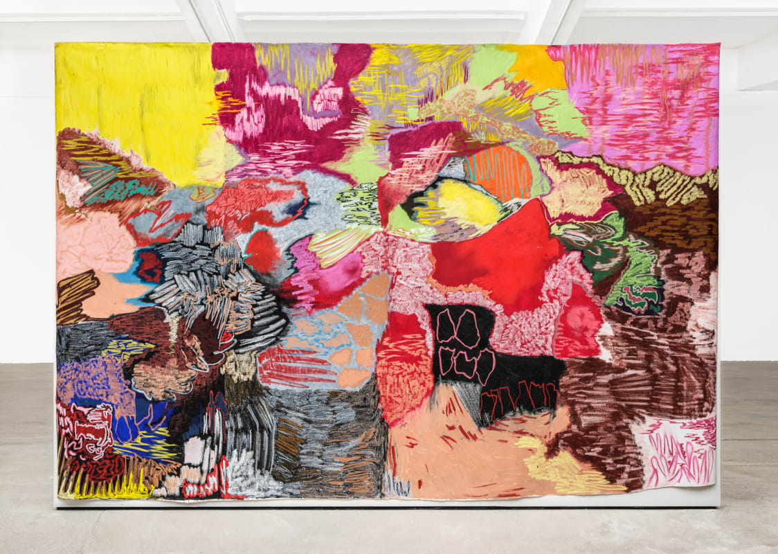 Image: Rachel Jones' painting at the Long Museum