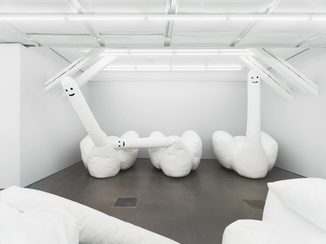 Image: David Shrigley, 'Exhibition of Inflatable Swan Things'