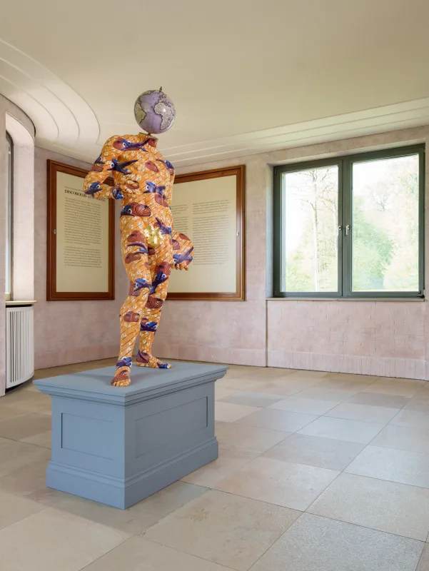 Image: Yinka Shonibare's Discobolus (after Naukydes) on view at the Gottorfer Globus